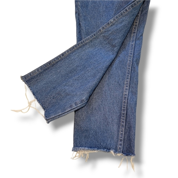 American Apparel High Rise Frayed Distressed Cropped Ankle Jeans Size 24 - Picture 3 of 5